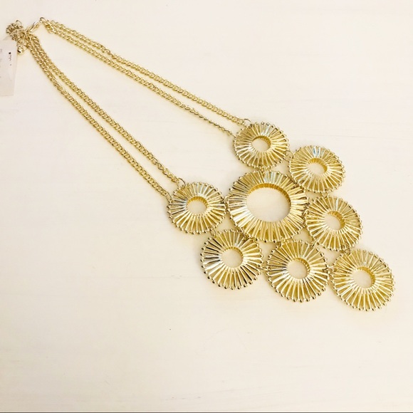 NWT M HASKELL CIRCLES GOLD-TONE STATEMENT NECKLACE - Picture 3 of 8